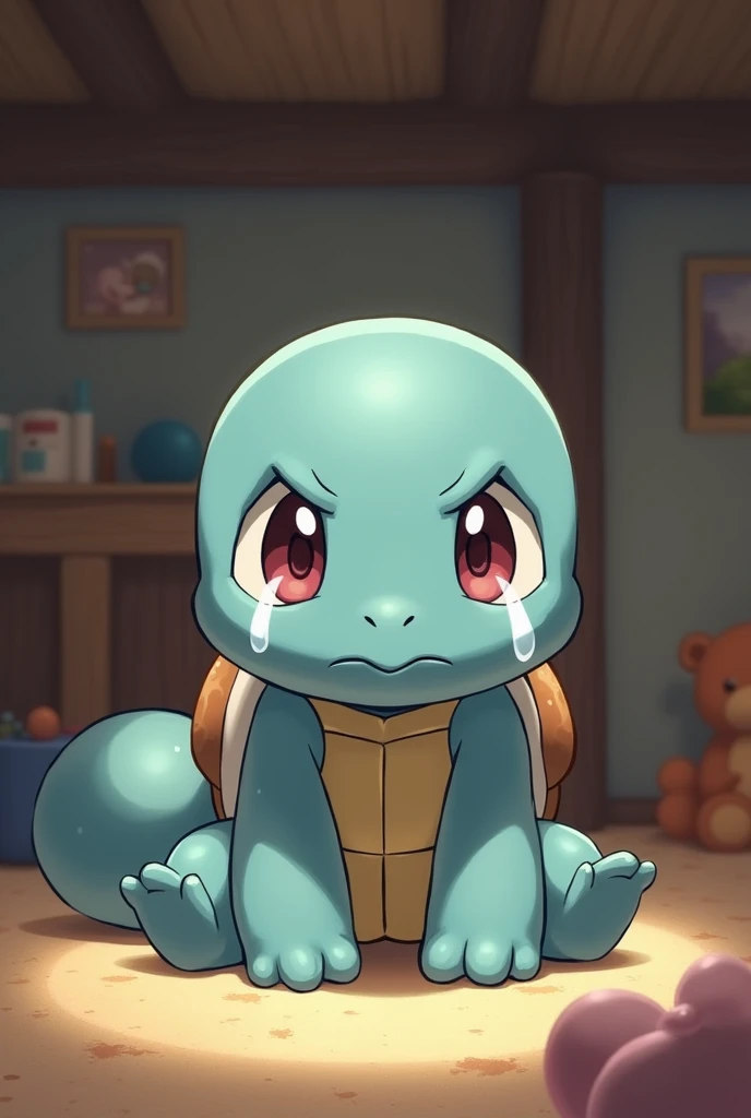 Squirtle crying in the daycare house 