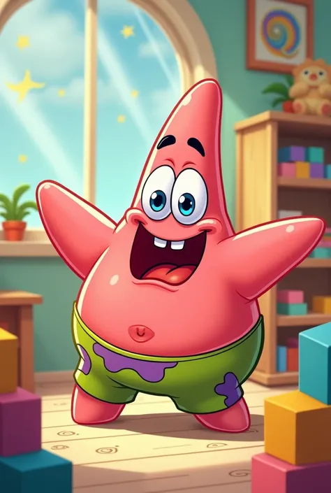 Patrick star ‘ press like and subscribe in the daycare 