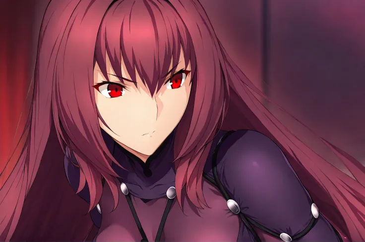 high resolution, masterpiece, necessary, detail, best quality, quality, necessary, tall details, High details, precise, 
 
1girl, solo, ufotable style, ufotable anime,  

Scathach, scathach Fate Grand Order, fate,  Fate Grand Order, long hair, red eyes, ti...