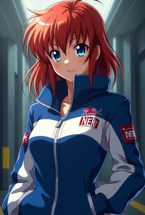 Asuka wearing the misato jacket