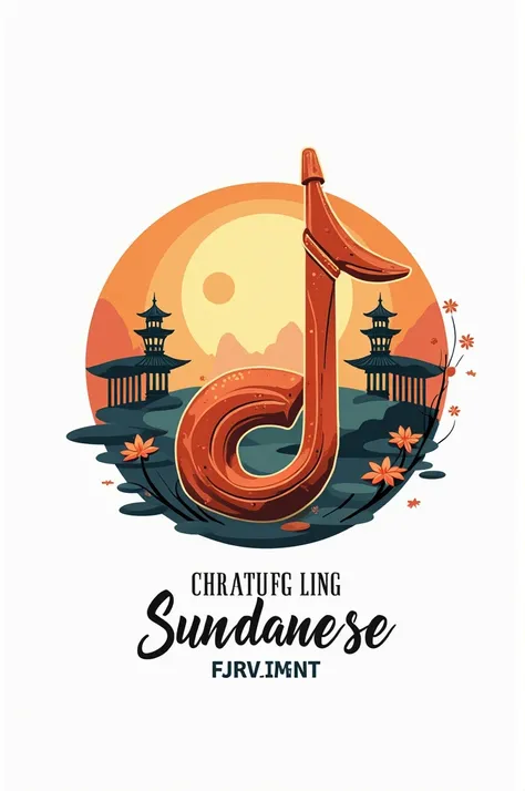 Cool music extracurricular logo that conveys the meaning of traditional and modern culture of Sundanese society 