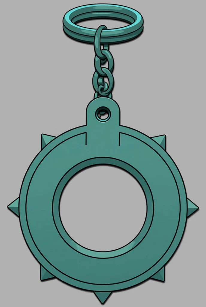  I want a circular keychain that is simple but seriously simple from Jinxs shark missile launcher in the Arcane series. I want it to be noted what weapon it is, its important to know that Ill have to do it so dont be too complex .  He stressed like the one...