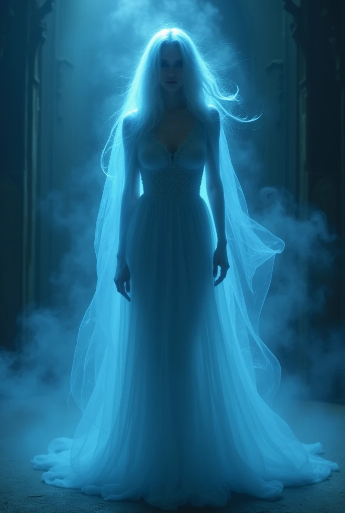 ghost, blue, transparent, spooky, woman