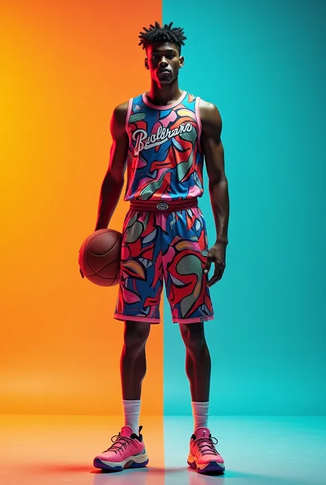 Very colorful basketball uniform