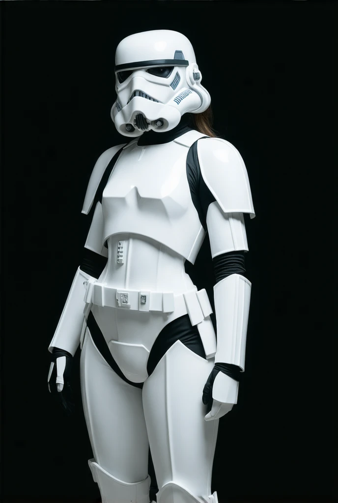 sexy female stormtrooper, white armor, no face