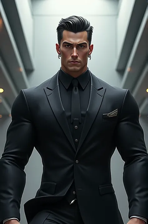  What steel would look like but humanized and handsome, with hair and suit  