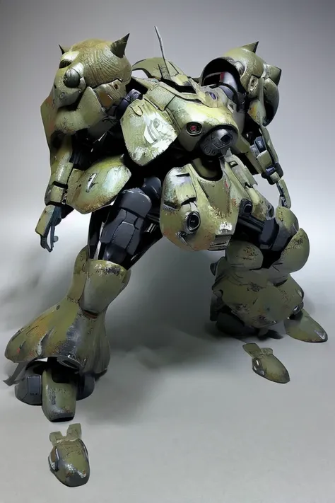 oil paint, blue glay body:1.3, Super Detail, high details, High quality, Best Quality, hight resolution, 1080p, digital camouflage scheme painted militaryrobot,super fine concept art,spider robot,solo,no human,no background,military,green armor,giant,multi...