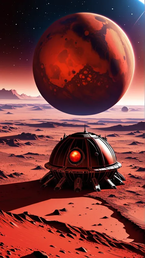 mars planet, in a gothic style