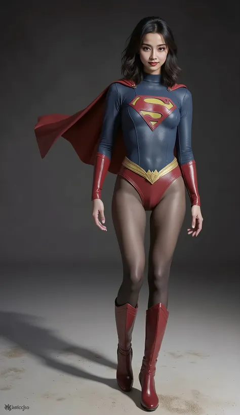  background 、(((  Depicting beautiful legs in black tights    .)))、(((        Legally express the beauty of your smile     )))、((((      make the most of your own original image    )))、(((    Rolling backwards in a supergirl costume    )))、(((ボディにフィットした   ...