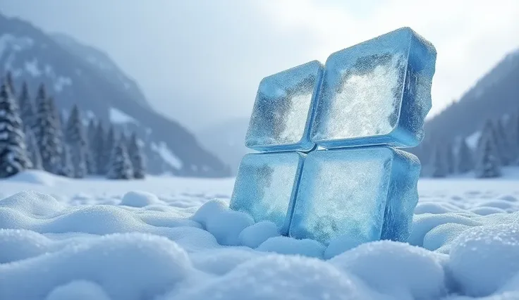 windows 11 logo, wallpapar, ice cold frozen,