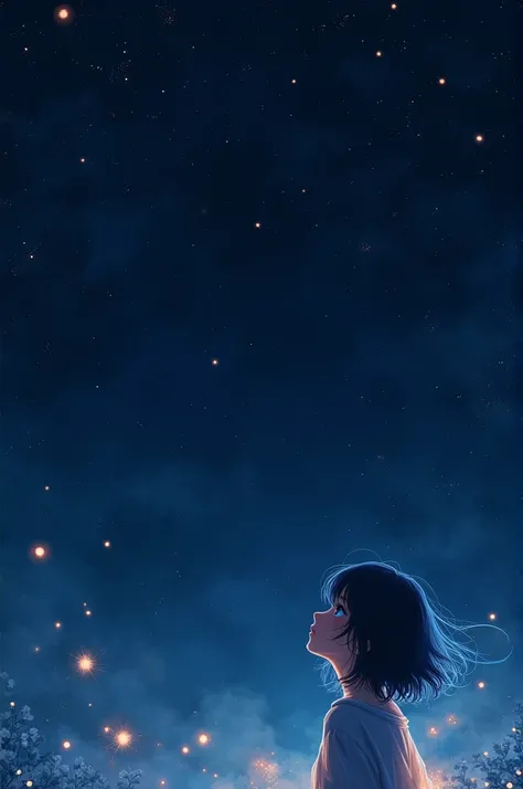 Anime night sky, a cover image for a J-Pop song named "Starry Whispers (Starry Sky Whispers)"