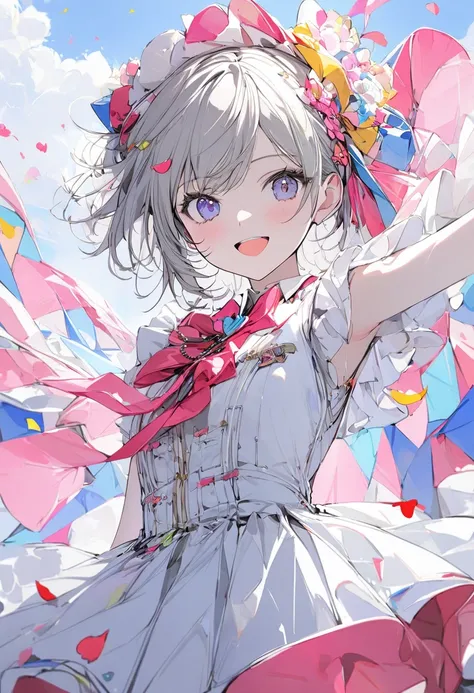 (1 girl,idol,slim,colorful),(petals),conceptual Art, masterpiece, Super detailed, Attention to detail, High image quality,highest quality, High resolution