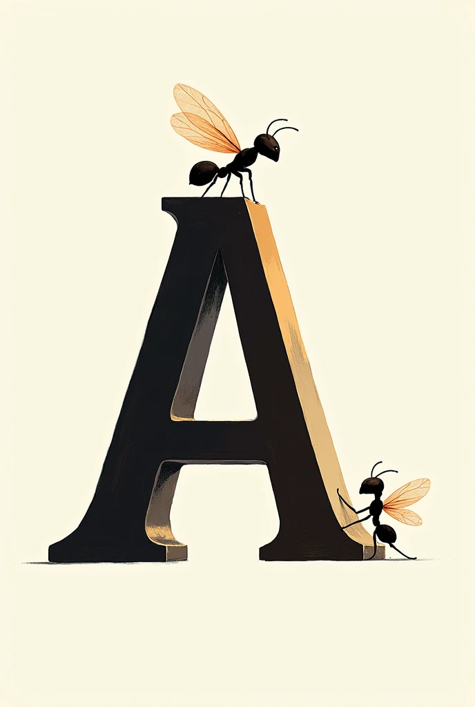 Act like an experienced illustrator . Create a picture of the letter A as big and a as small .  next to the big one, there is 2 times smaller than the letter A with the fairy ant 

Remove the background. Leave only the letters with the image above  