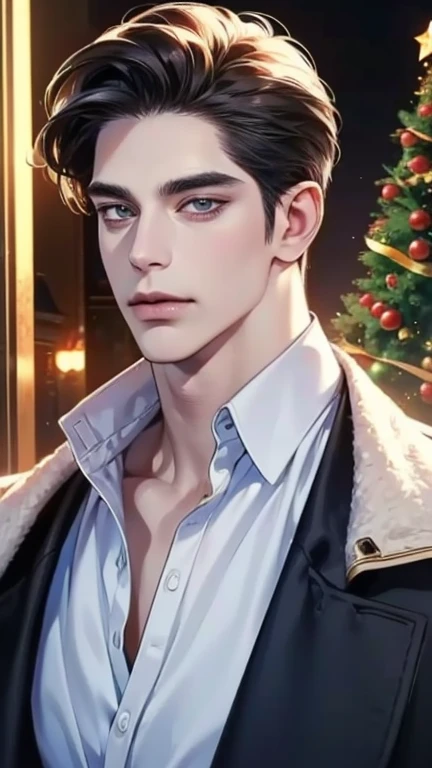 (best quality,4k,8k,highres,masterpiece:1.2),ultra-detailed,(realistic,photorealistic,photo-realistic:1.37),36 year old man,3 day beard,handsome anime,portraits,strong,masculine,dark hair,sharp jawline,mesmerizing eyes,perfectly styled hair,cool anime outf...