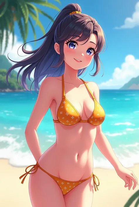 An anime girl in a bikini 