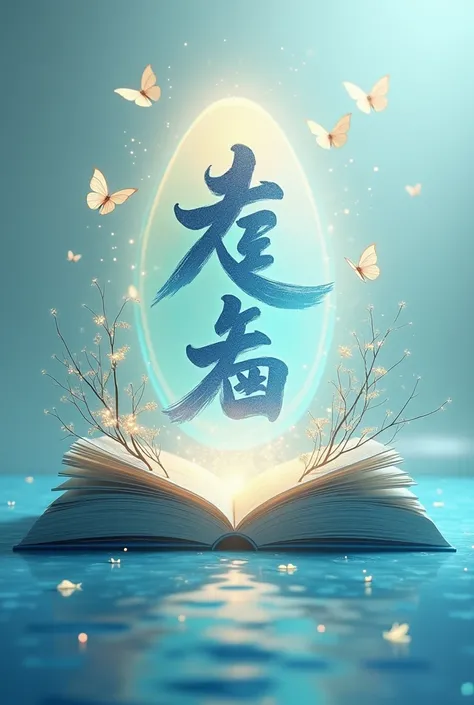 3D animated popup with spirit inscription for today healthy and happy always background on the sea surrounded by small fish decorated with butterflies above the sky