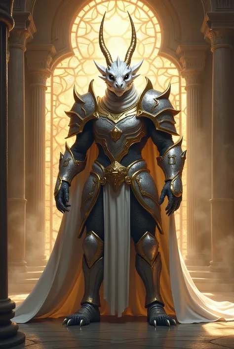 Dragonkin paladin full armor white head covered 