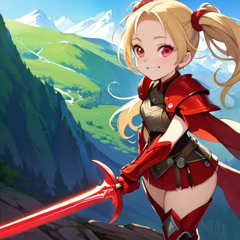 Masterpiece, HD, high resolution, high quality, best quality, super detailed. Solo character alone. Fantasy art.
{{(A 20-years-old norse-rogue-girl:(appearance: Medium blonde-golden-hair tied in two-high-twintails. fair skin. Very beautiful face. Cheerful ...