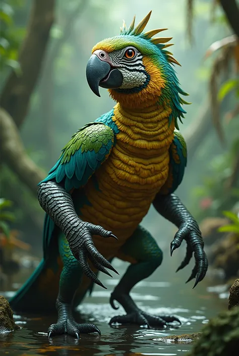 PARROT FUSED WITH CROCODILE 
