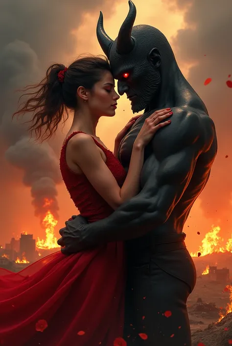 Enemies to lovers, dark romance, powerful and beautiful, sassy girl and powerful handsome demon power boy,(boy is normally like a human but with red eyes, He s so taller than her) Burning, war, book cover