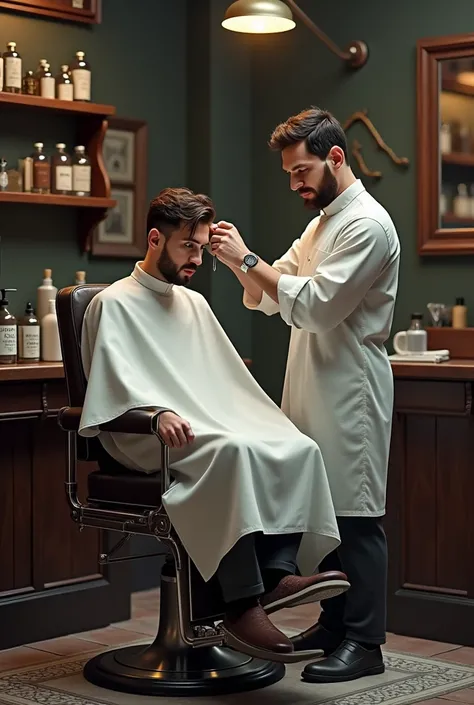 Messi as barber