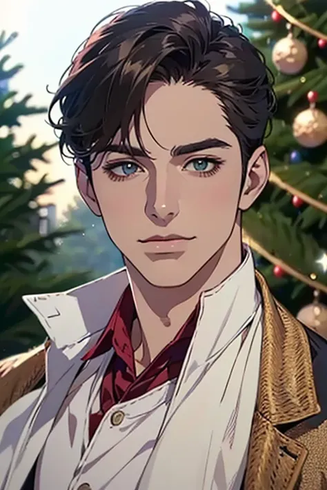 (best quality,4k,8k,highres,masterpiece:1.2),ultra-detailed,(realistic,photorealistic,photo-realistic:1.37),30 year old man,3 day beard,handsome anime,portraits,strong,masculine,dark hair,sharp jawline,mesmerizing eyes,perfectly styled hair,cool anime outf...