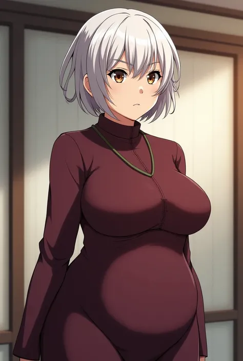 Generate Koneko Toujou from the anime High School dxd
She is 80 years old,She has short white hair , hazel eyes, She has big breasts and big ass 