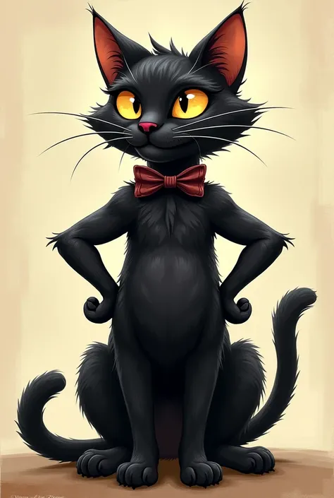 Chihanyan 
black cat 
dandy pose 
Earth Bound 
mascots
