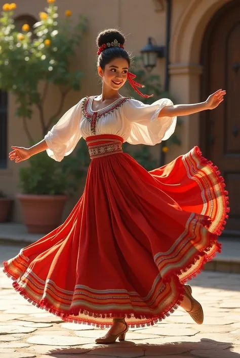 Create two images of ren dancing Argentinian folklore in their typical clothing