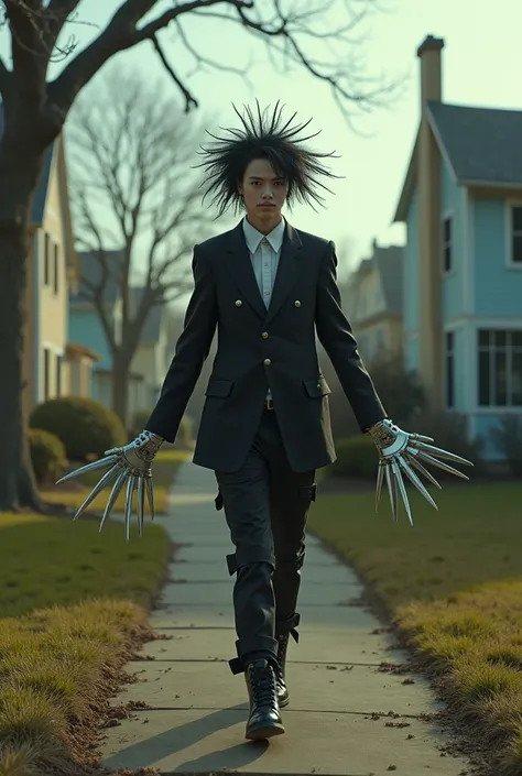 Play Jungkook by BTS as if you were Edward from the movie “Edward Scissorhands” make live action much more realistic and with a more Tim Burton background