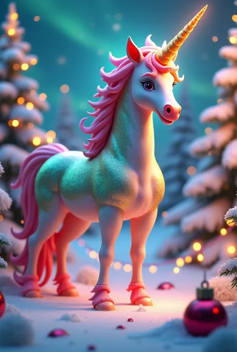 colorful Christmas unicorn