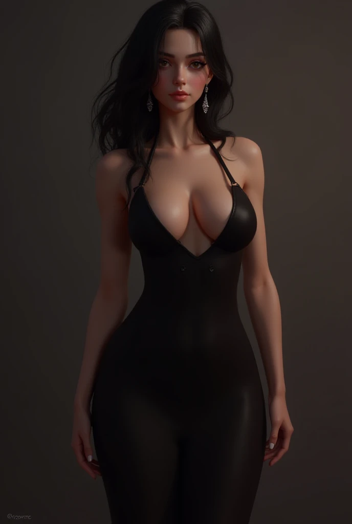  black hair,  long hair,  front view detailed body, long belly ,  slim body, tight body , ,  big breast , long thighs,  Masterpiece, Best Quality ,  official art , extremely detailed CG unity 8K wallpaper, (( top quality, 8K,  Masterpiece: 1.3, Ultra  High...