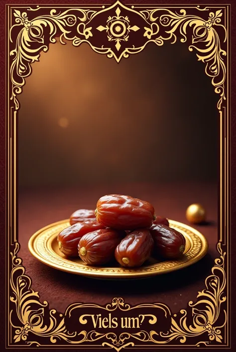 I want a label for dates jam in royal style with dates on golden plate