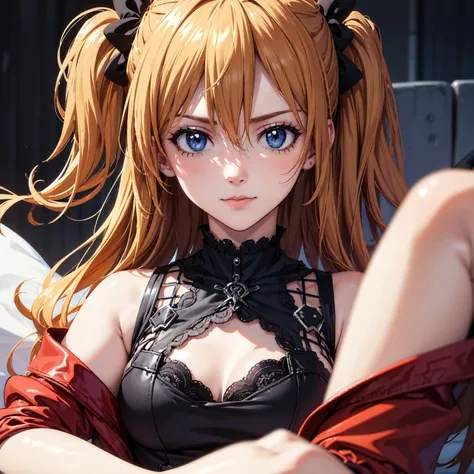 ( top quality,masterpiece:1.2),(Anime Style, comical noir style :1.1), one girl , Cute Style ,Adorable, extremely detailed eyes, face with extra detail, very fine hair,8k,resolution, Gothic Dresses , gothic punk 