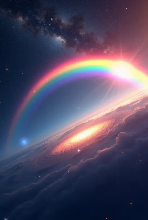 A rainbow over space