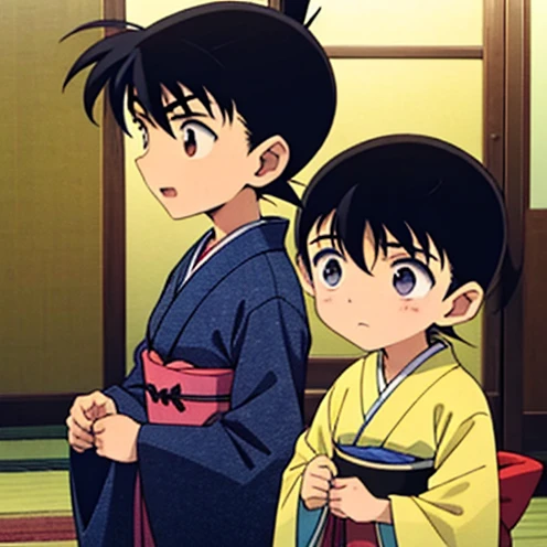 Boys, , Slim Sexy , black hair,  kimono, Conan, shy, 