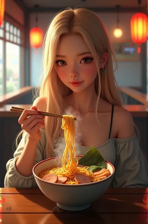 Rosé from blackpink eating ramen