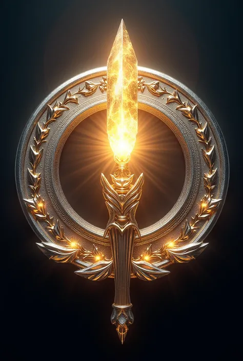 Prompt for the White Mages’ Medal:

"A magical medal with a unique design, crafted from radiant silver with a soft golden shimmer. The edge is smooth and polished, highlighting its elegant simplicity. At the center of the medal, a mystical staff is engrave...