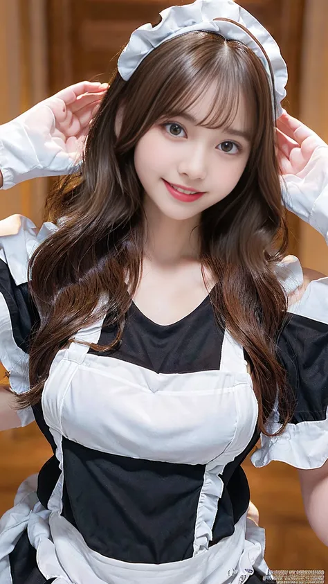 Angelic very beautiful cute young girl,very happy smile,
Beautiful detailed eyes, (5 yo:1.2),
Detailed double eyelids,
(Soft Saturation: 1.3), 
(Fair skin: 1.3),v-line jaw,
(Large eyes:1.4),
Long straight brown hair, huge breasts,
see-through bangs,
Sharp ...