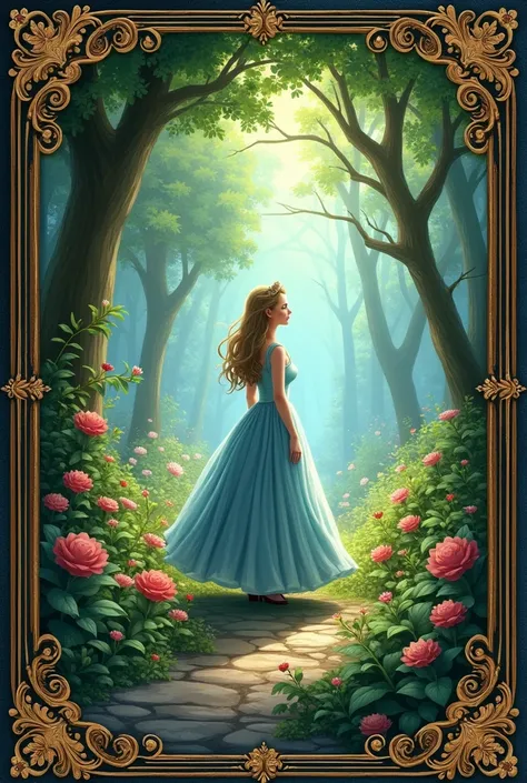 background photo of s story book with a title of "the secret garden of queen alice" animated 