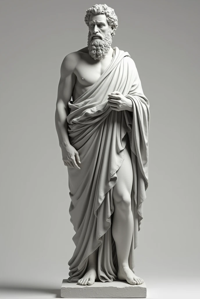 A Greek sculpture-style stoic philosopher