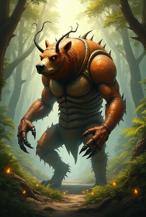 Here is the image of a bear-ant hybrid in the forest setting. Let me know if theres anything youd like adjusted or if you have another idea!