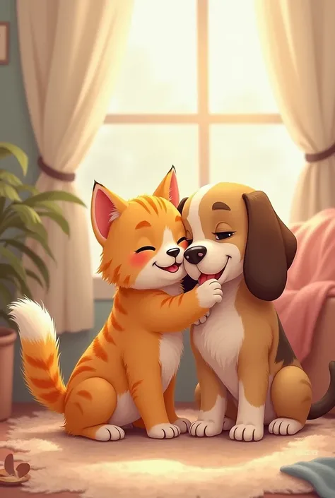 Cat and dog from love