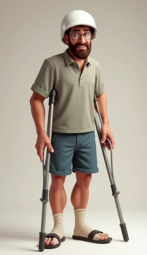  GIVE ME A FAMILIAR DISNEY CHARACTER ON CRUTCHES, WITH A SWOLLEN FOOT AND A WHITE HELMET , that is a man