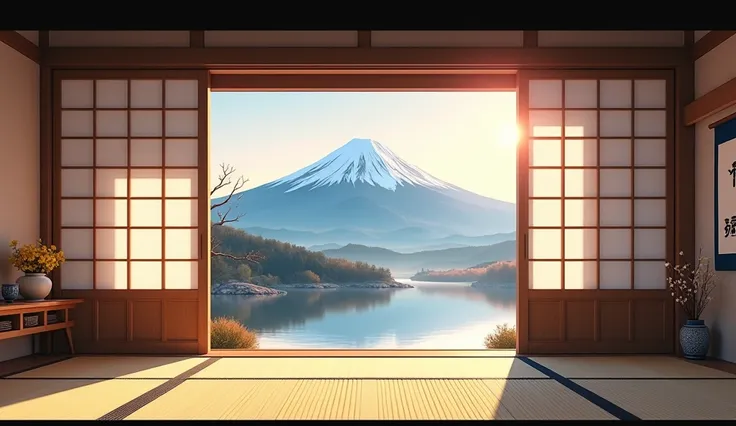 Scenery that seems to embody the Japanese New Year、Mt. Fuji can also be seen in the distance from the tatami room