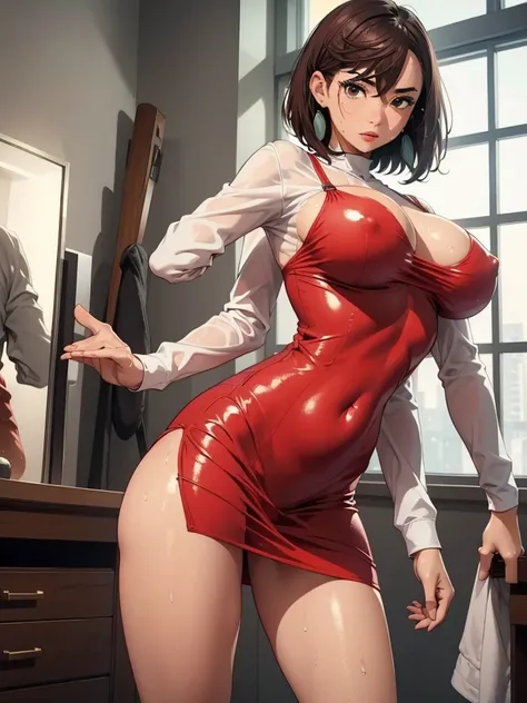 NSFW, (girl),（（optimal quality））， （（Masterpiece））， （A detailed： 1.4），face red，perspire The ultimate masterpiece,(fidelity:1.2),(sexy),(Huge chest), Open crotch, Open legs, (Smooth: 1.1), (Cutes: 0.9), (shiny: 1.1),, red lips, cute girl,  anime, cute pose,,...