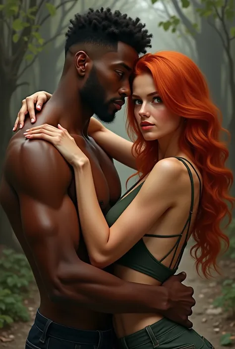 create a couple, The black man and the red-haired woman 