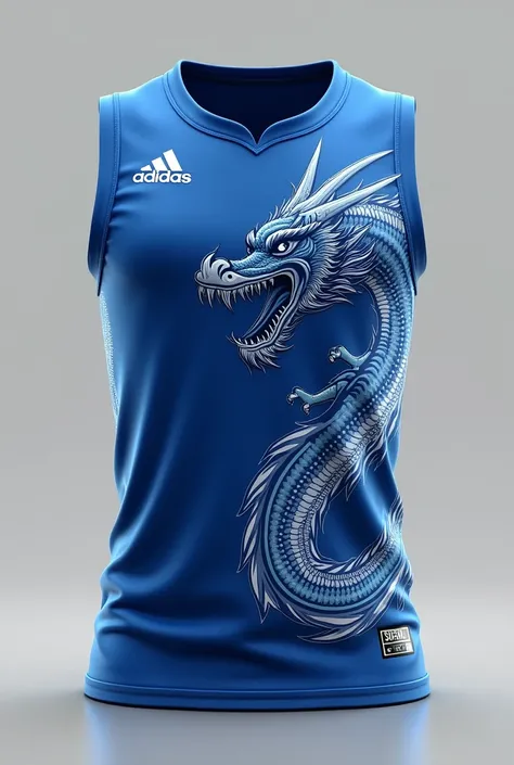 Make a high school games jersey with a dragon print on the right side of the shirt on the chest of the shirt you dont wear that dragon because it will be information from the school the color of the shirt has to be white but it may have the details like th...