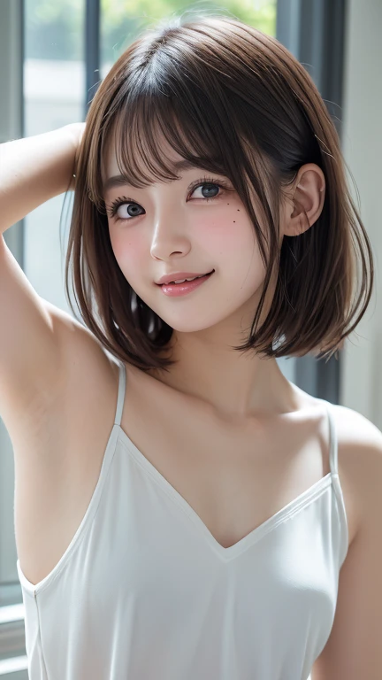 (8k， top quality， RAW photo，超 high definition ， high definition ， attention to detail， attention to detail，超 high definition )，(((Very  beautiful girl)))，( camisole、sheer)，Realistic atmosphere，【Image Center， cute girl，Young Face，baby face， Japanese ， beaut...