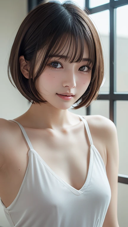 (8k， top quality， RAW photo，超 high definition ， high definition ， attention to detail， attention to detail，超 high definition )，(((Very  beautiful girl)))，( camisole、sheer)，Realistic atmosphere，【Image Center， cute girl，Young Face，baby face， Japanese ， beaut...